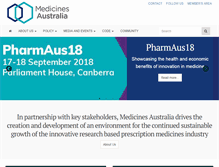 Tablet Screenshot of medicinesaustralia.com.au